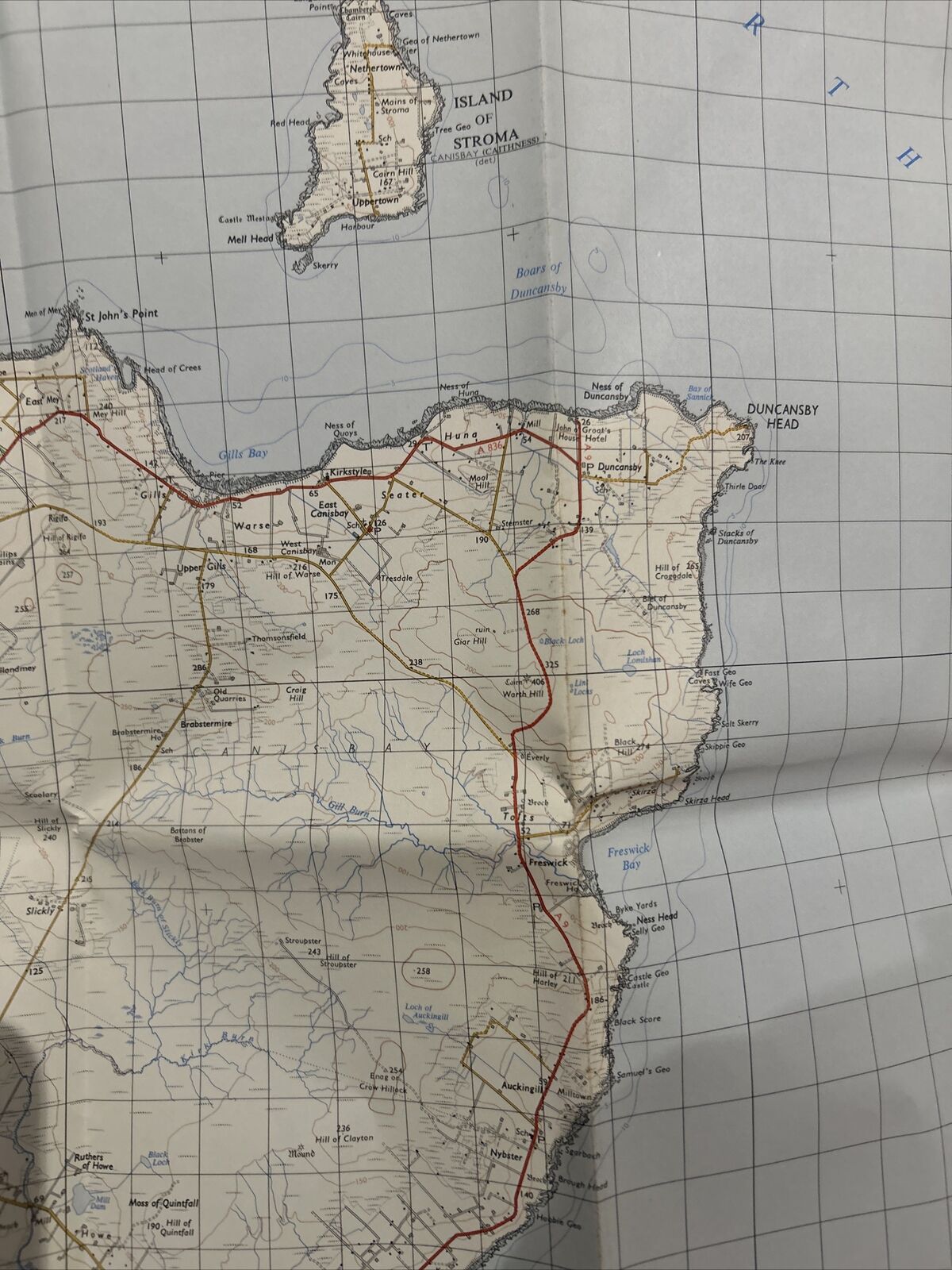 PENTLAND FIRTH 1958 Edition Ordnance Survey One Inch Map Sheet 7 Stroma Hoy