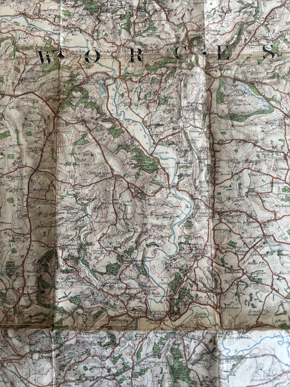 WORCESTER MALVERN District Ordnance Survey Third Edition Cloth 1 Inch Map 1912