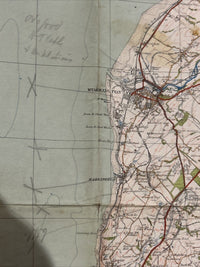 WORKINGTON & COCKERMOUTH Ordnance Survey Cloth One In Map 1925 Sheet 8 Markings