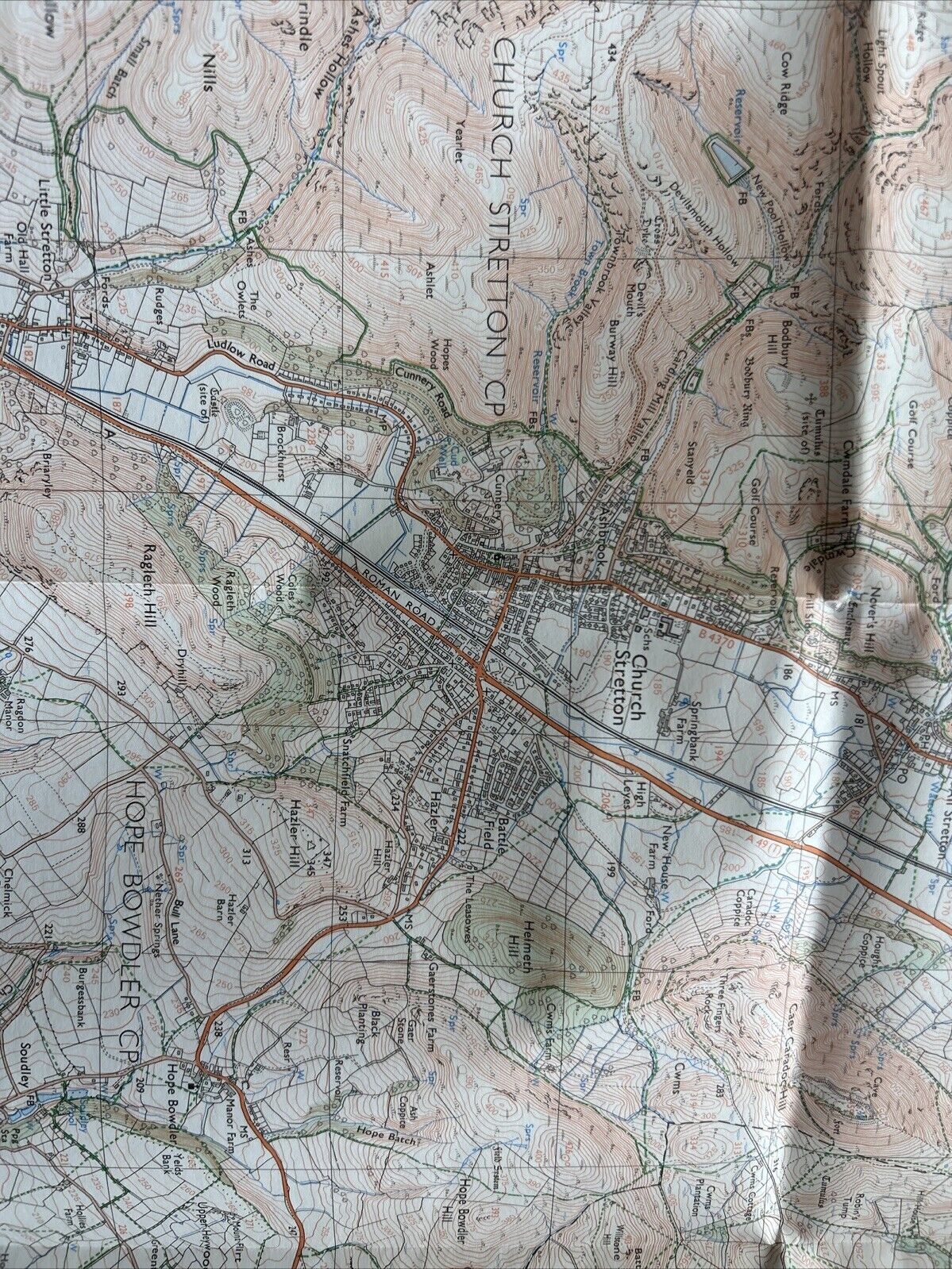 CHURCH STRETTON Ordnance Survey Map Pathfinder 910 1990 Shipton Betchcott