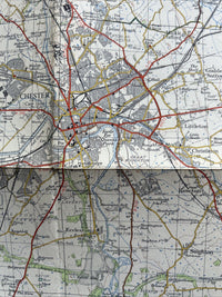 CHESTER Ordnance Survey Seventh Series CLOTH One inch 1963 Sheet 109 Wrexham