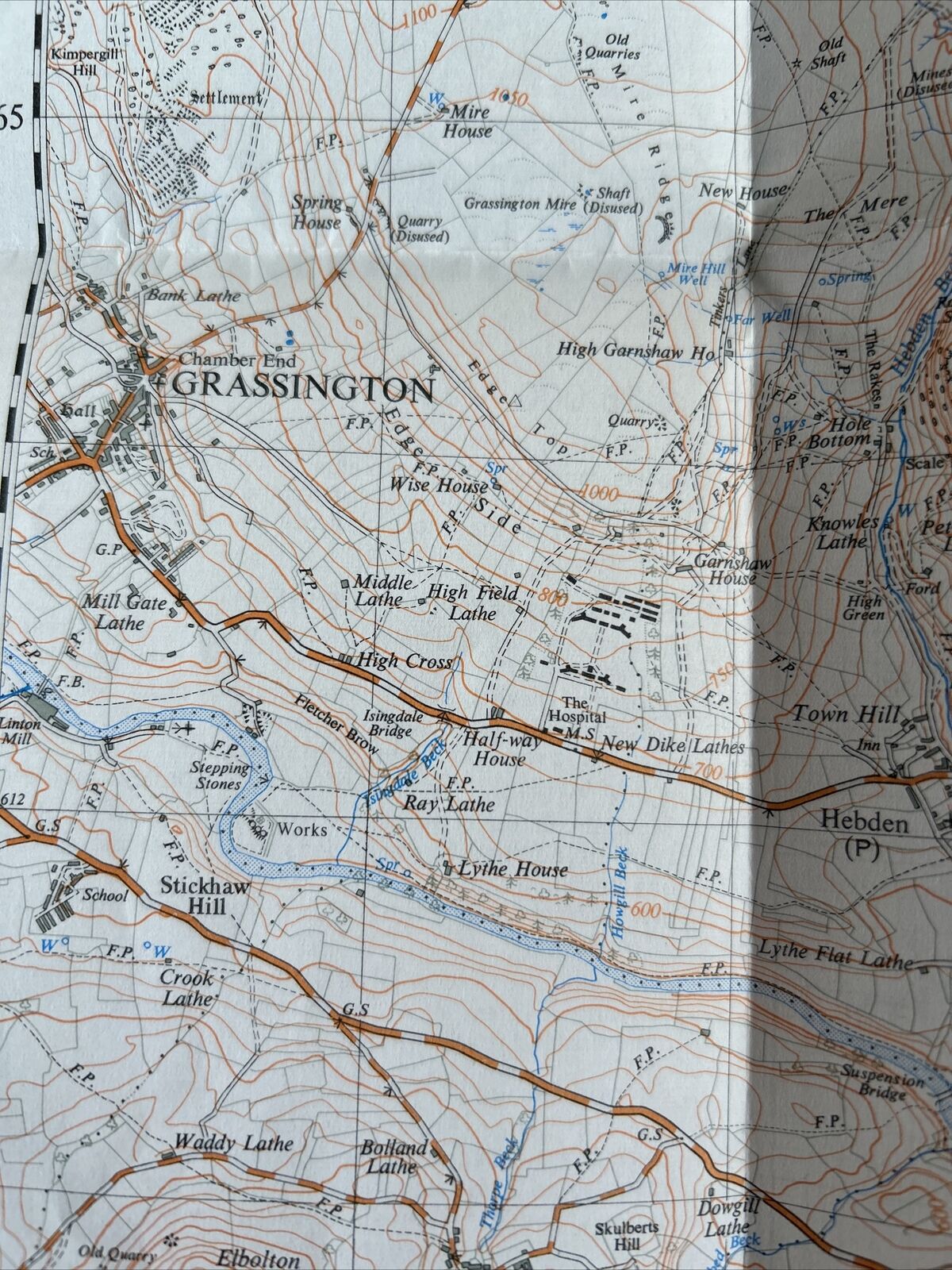 GRASSINGTON Burnsall Ordnance Survey 1:25000 First Series Map SE06 1952 Grimwith