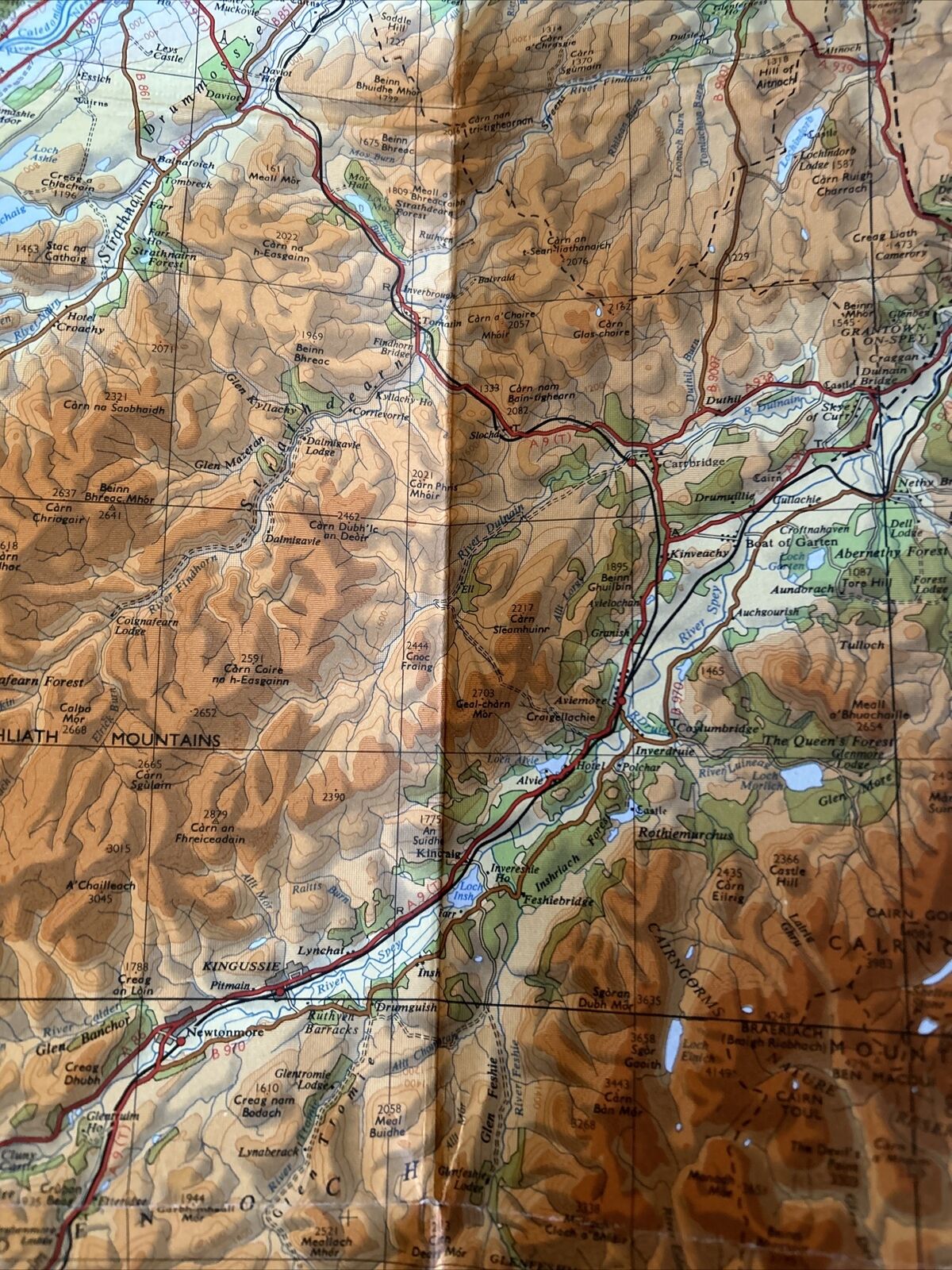 EASTERN HIGHLANDS 1967 CLOTH Ordnance Survey Quarter Inch Map Sheet 5 Grampians