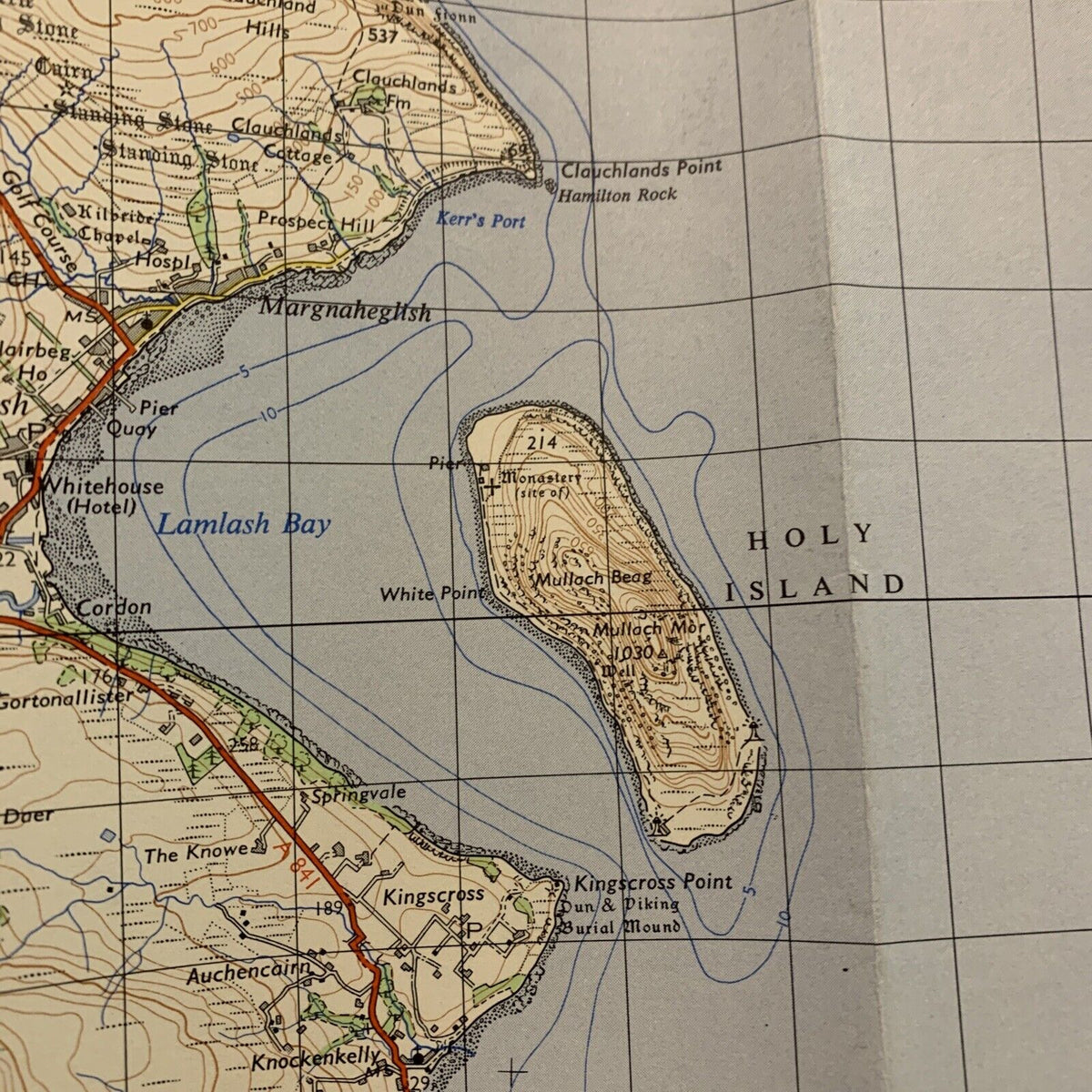 ISLE OF ARRAN Ordnance Survey Map One Inch 1956 Rev 1960 Sheet 66 Lochranza