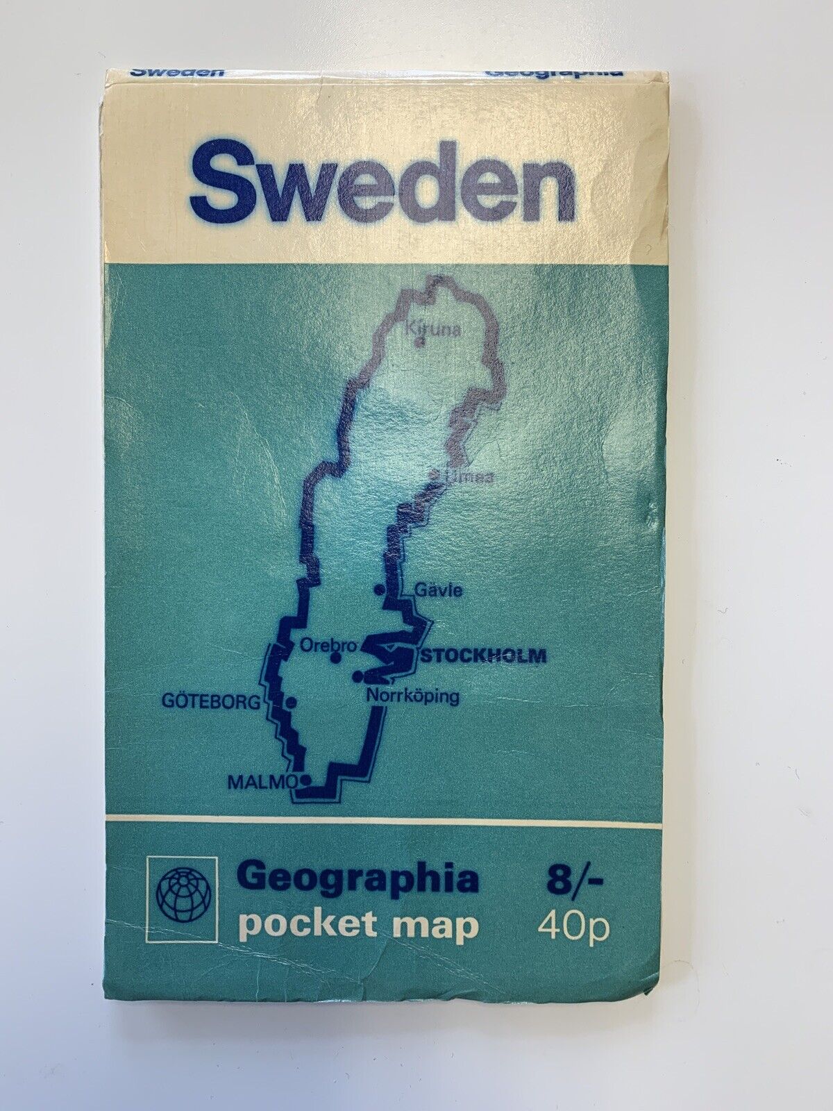 SWEDEN Geographia Map 1970s 