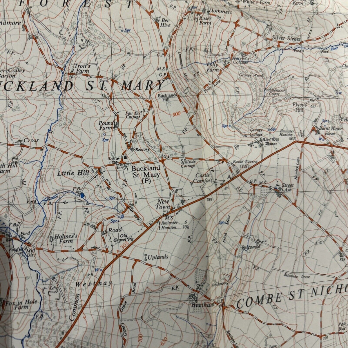 BUCKLAND ST  MARY Ordnance Survey Sheet ST21 1:25000 1959 Churchingford Corfe