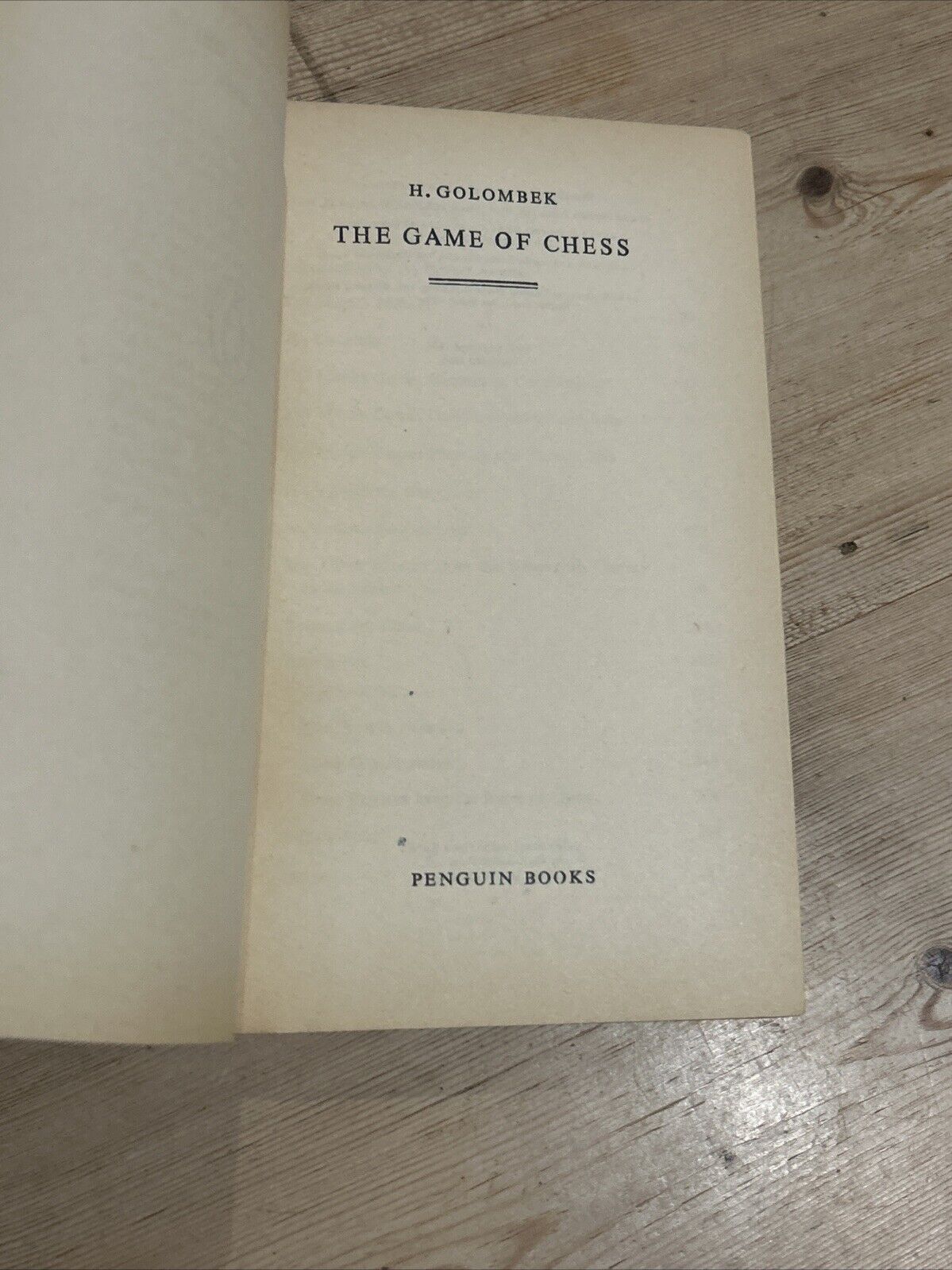 THE GAME OF CHESS H Golombek - Penguin Handbook 1955 No PH24 Grand Master