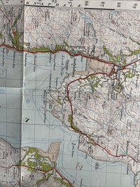 DUNOON & LOCH FYNE Ordnance Survey CLOTH One Inch Sheet 65 Popular Edition 1946