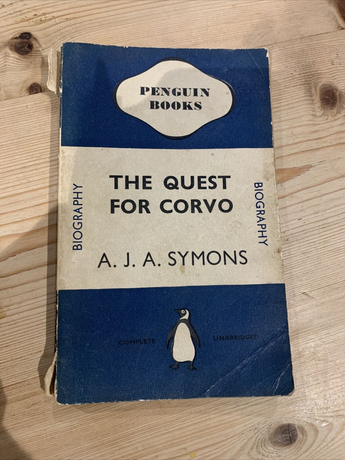 THE QUEST FOR CORVO - A J A SYMONS - Penguin Books Biography- 1940