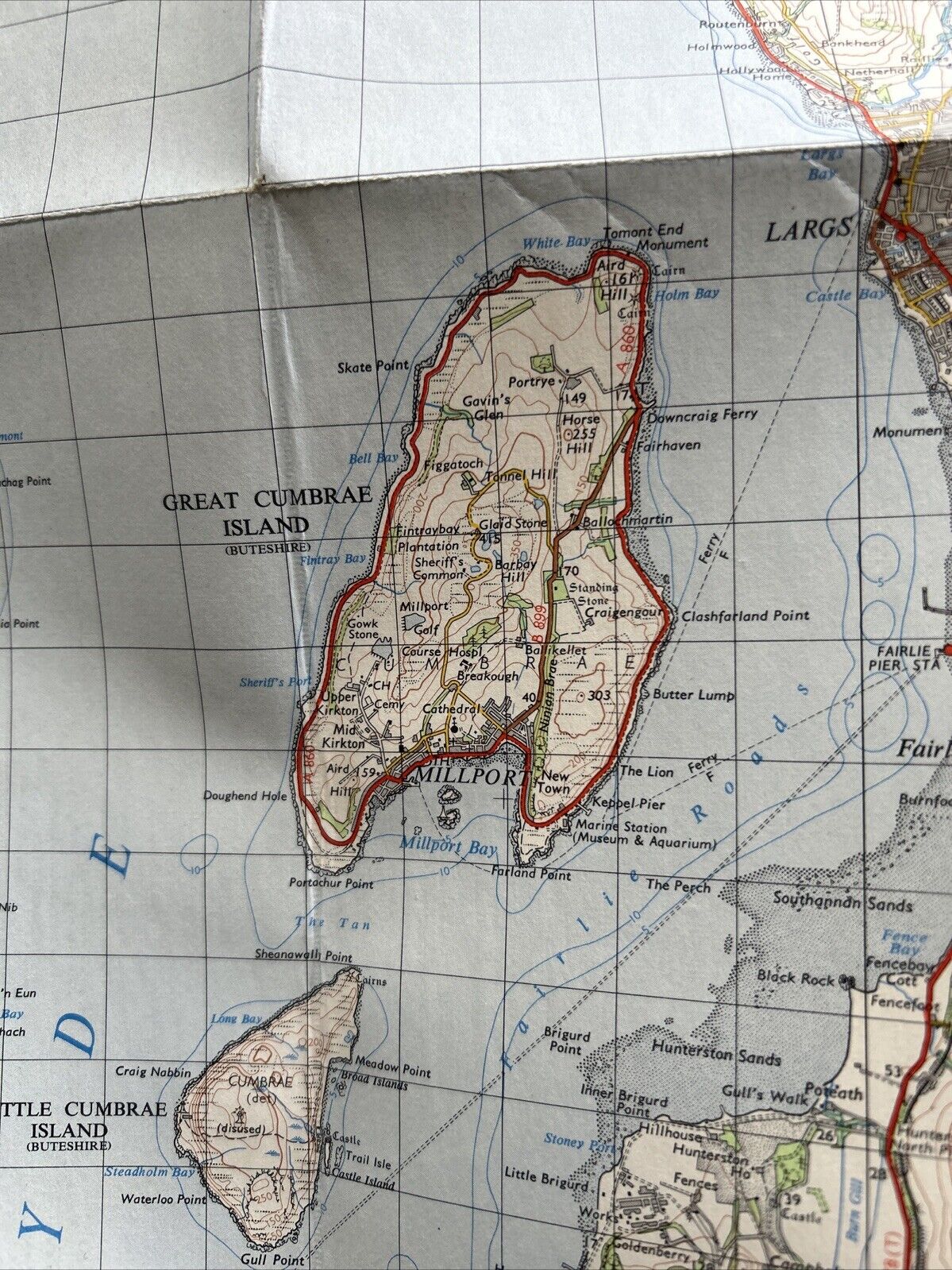 FIRTH OF CLYDE Ordnance Survey Seventh Series CLOTH One inch 1965 Sheet 59 Bute