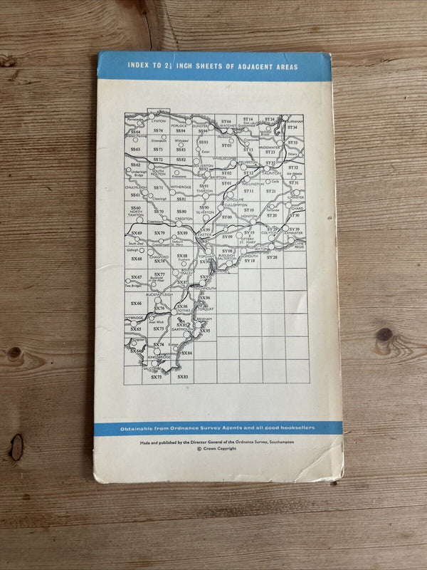 PORLOCK Ordnance Survey Sheet SS84 Two & Half Inch MAP 1962 Luccombe