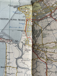 WESTON SUPER MERE Ordnance Survey Seventh Series Paper 1-inch 1958 Sheet 165