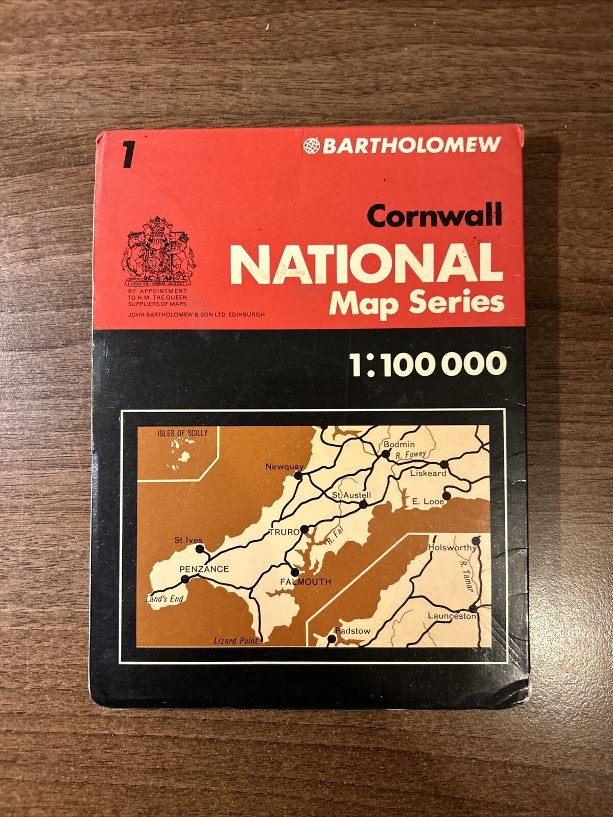 CORNWALL - Bartholomew National Map Series No 1 - 1975 Falmouth Dizzard Point