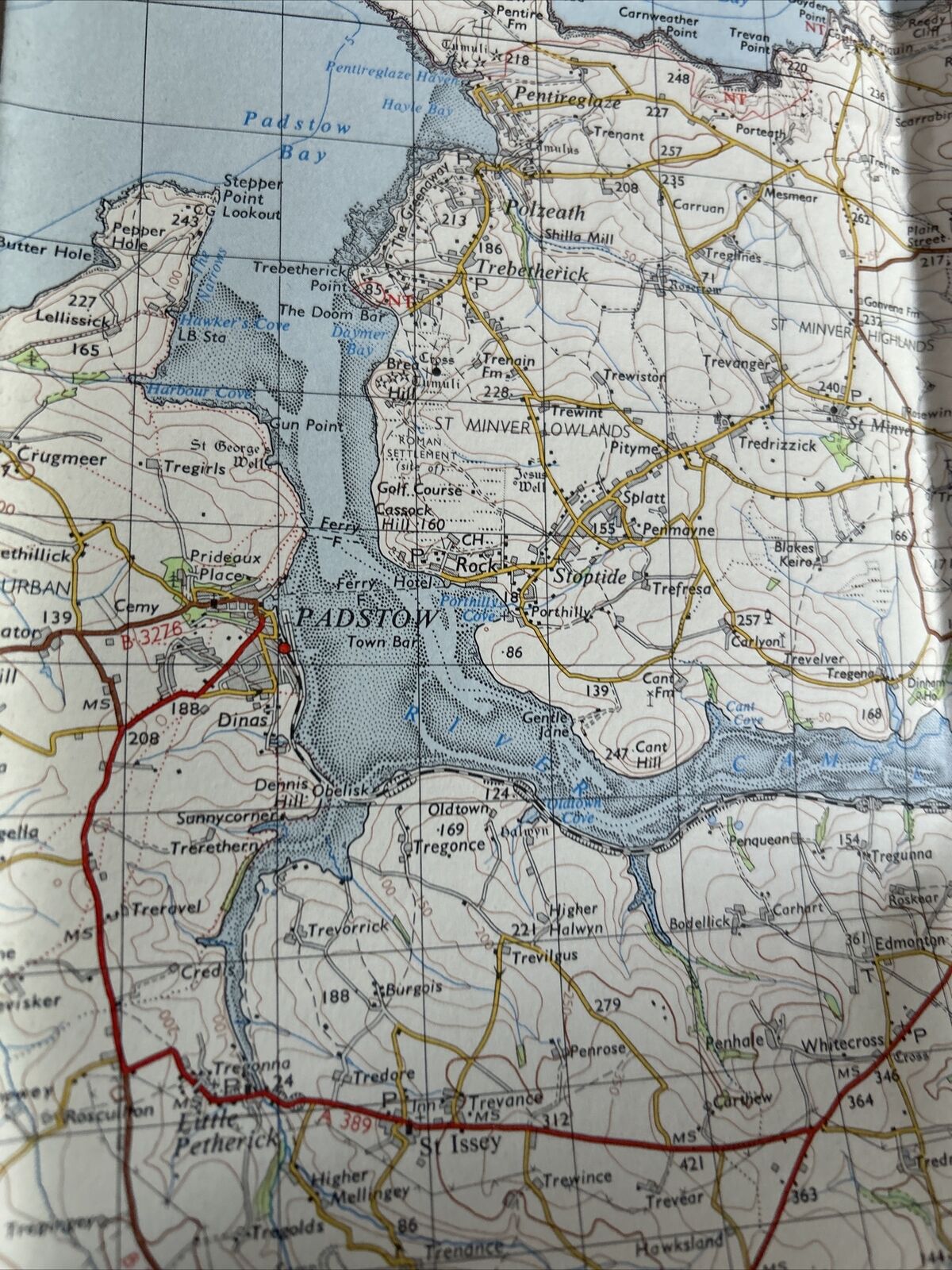 NEWQUAY & PADSTOW Ordnance Survey Paper One inch 1961 Sheet 185 Newquay Bodmin