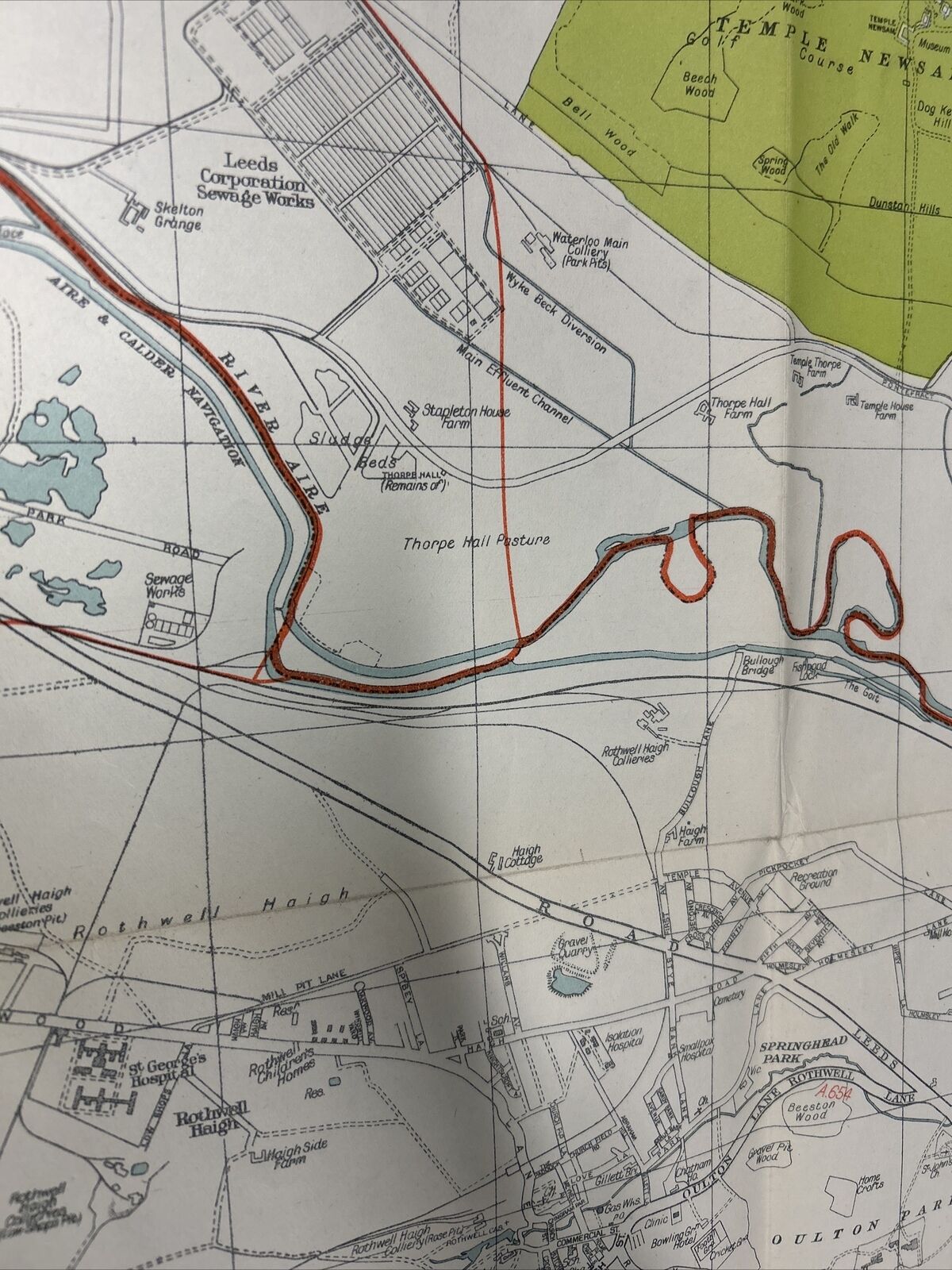 LEEDS Geographia Map Slightly Tatty Possibly 1950s? West Yorkshire Eccup Morley