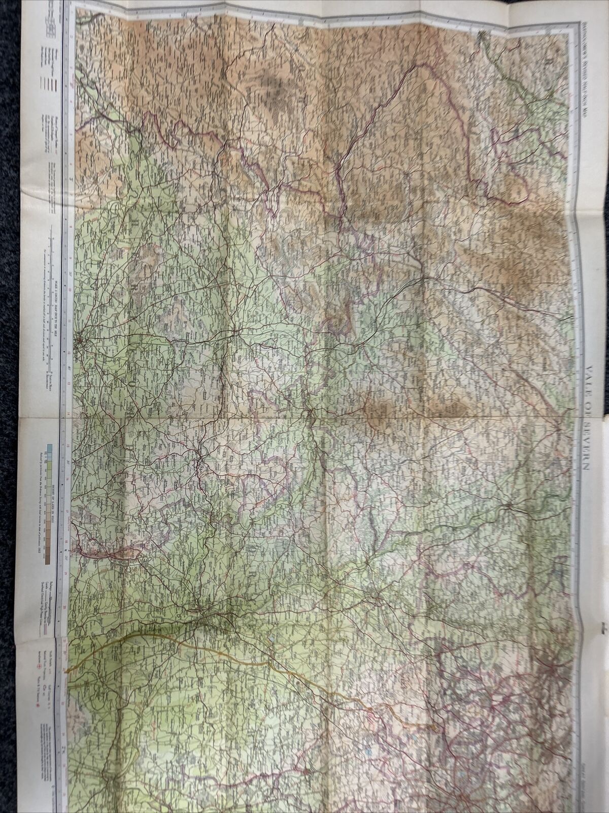 Bartholomews Cloth Map Half Inch 1963 No 18 VALE OF SEVERN Birmingham Leominster