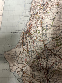 KESWICK Ordnance Survey Cloth One Inch Map 1947 Sixth Edition Sheet 82 Lakes