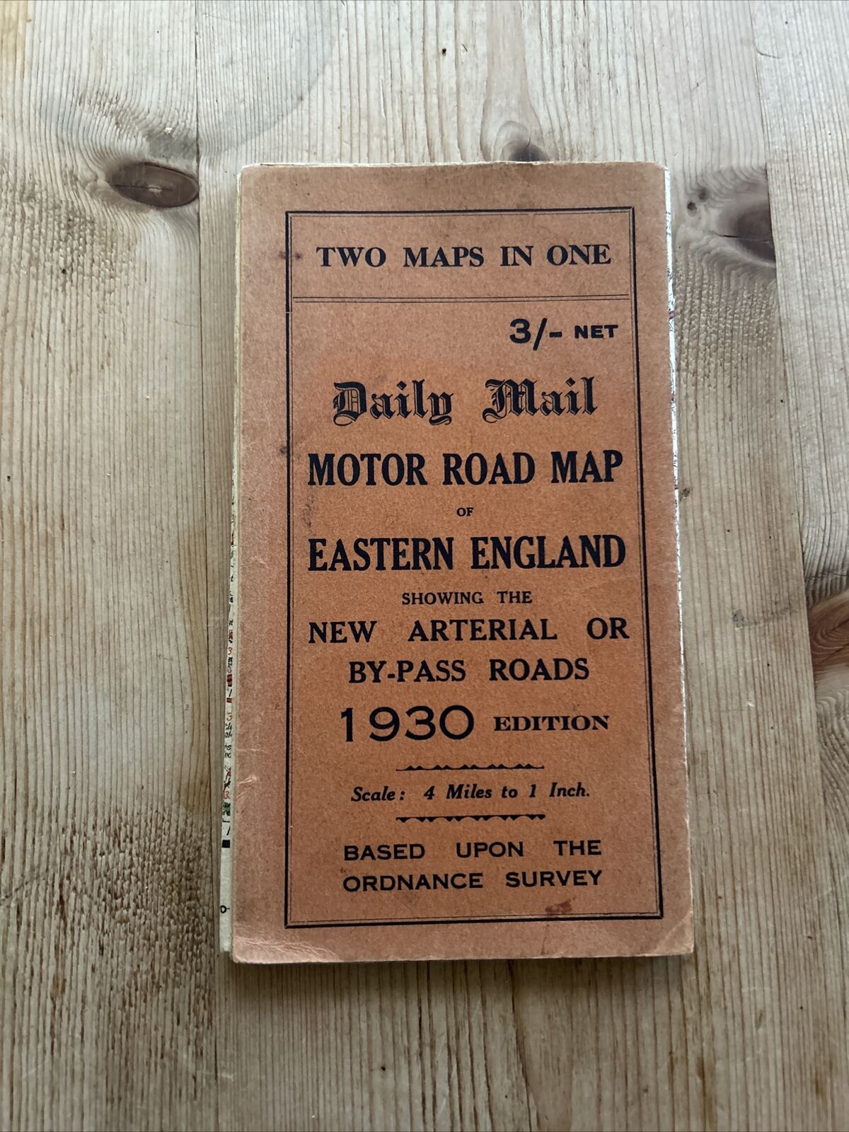 DAILY MAIL Motor Road Map of SOUTH WEST & EASTERN ENGLAND 1930 4 Miles Inch