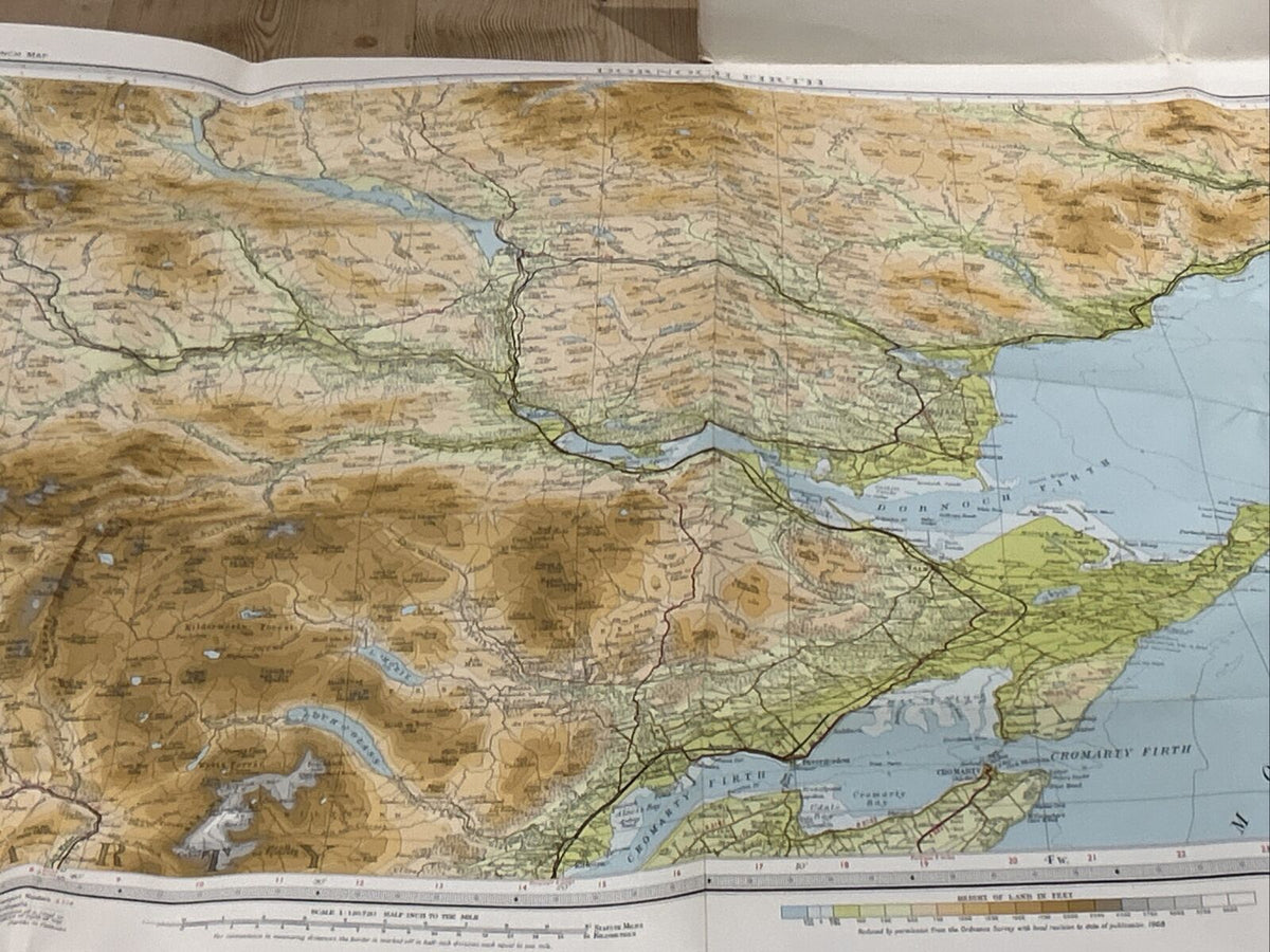 DORNOCH FIRTH - 1968 Bartholomew Half Inch Map No 59 Helmsdale Lairg