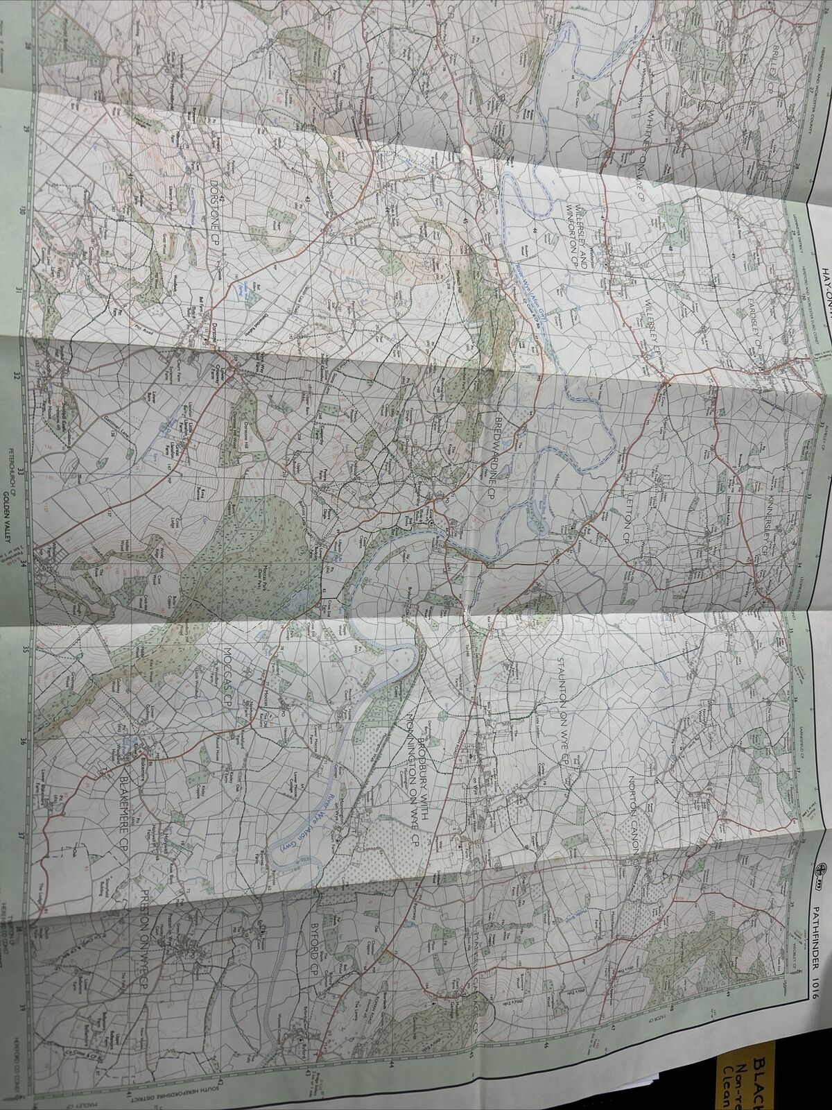 HAY ON WYE  Ordnance Survey Pathfinder Map 1016  SO24/34 1988 Bredwardine