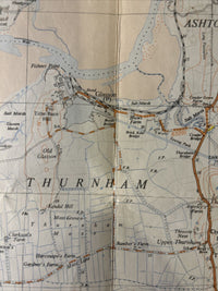 GALGATE Lancashire 1954 Ordnance Survey Sheet SD45 2 & Half Inch MAP Ellel