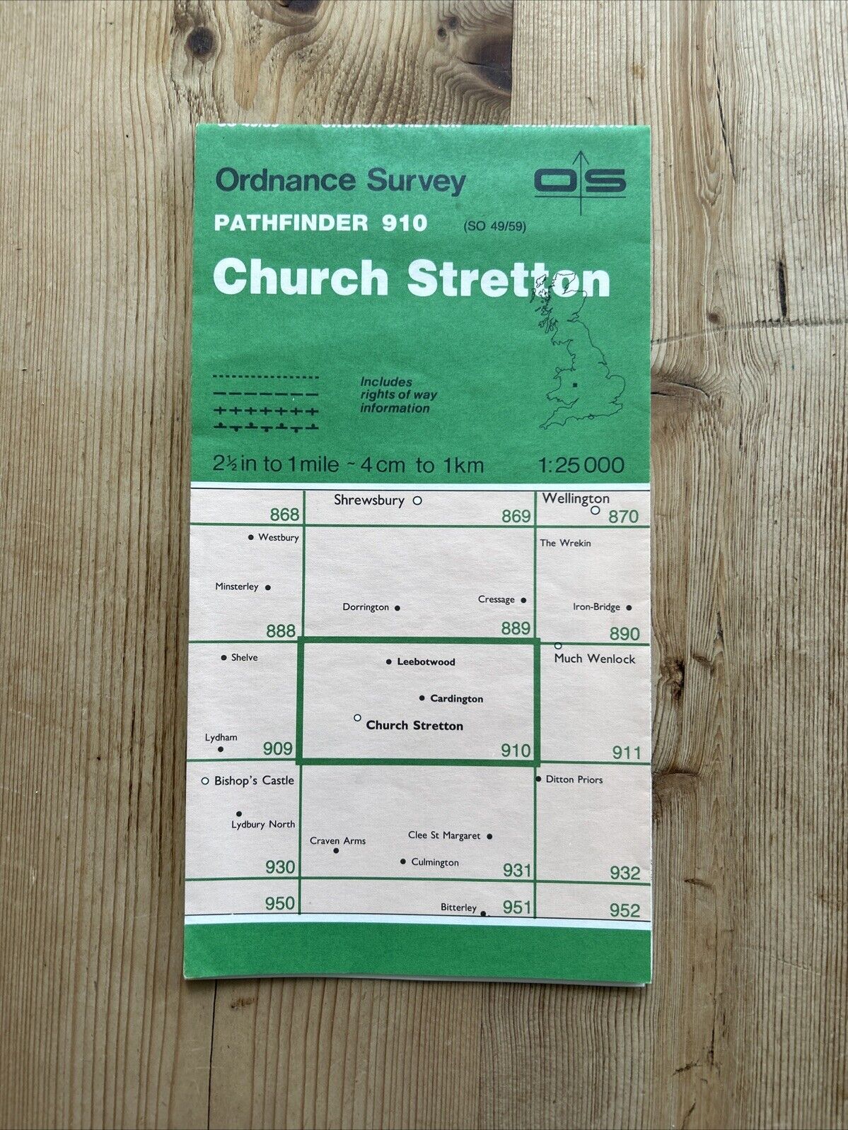 CHURCH STRETTON Ordnance Survey Map Pathfinder 910 1990 Shipton Betchcott