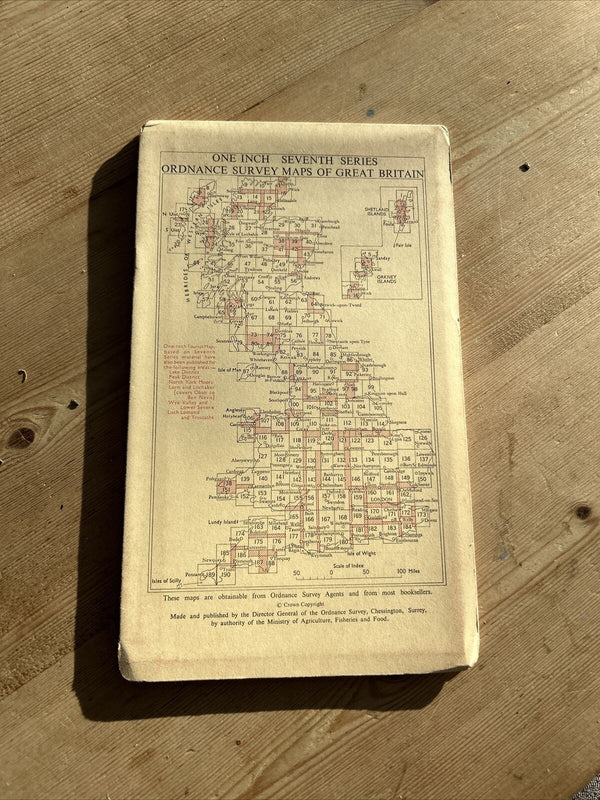 LOCH LOMOND Ordnance Survey Seventh Series Paper One Inch Map Sheet 53 1956