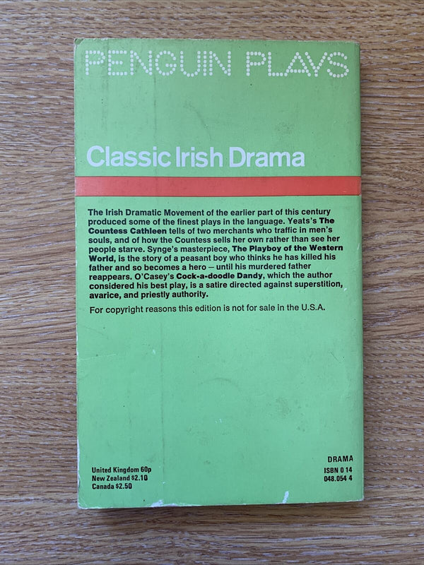 Classic Irish Drama, Yeats Synge & O’Casey - Penguin Plays - 1975 Playboy Of The