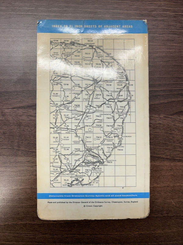 HINGHAM - Ordnance Survey 2 & Half Inch Sheet TG00 1955 Kimberley Garveston