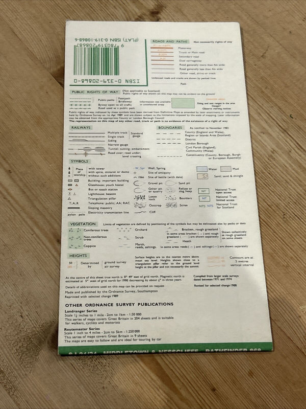 MIDDLETOWN and NESSCLIFFE  Pathfinder 868 SJ21/31 Ordnance Survey 1989 Trewern