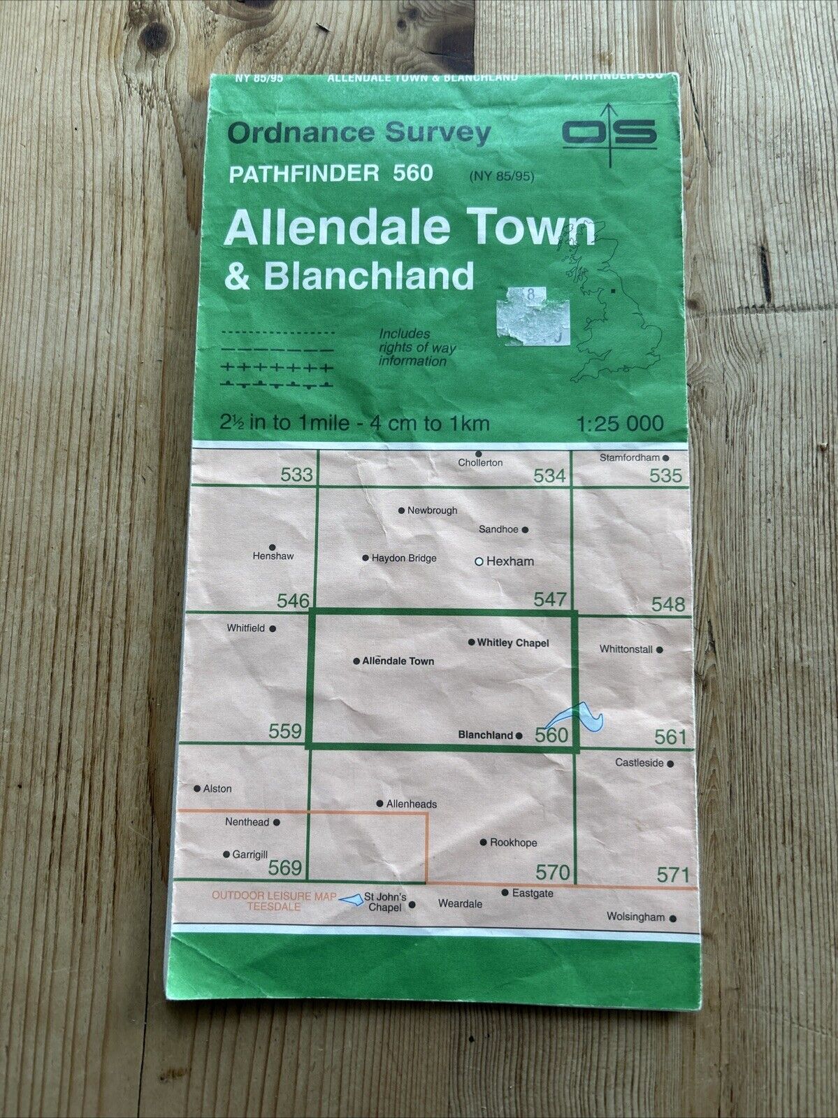 ALLENDALE TOWN & BLANCHLAND Ordnance Survey Map Pathfinder 560 1986 Derwent