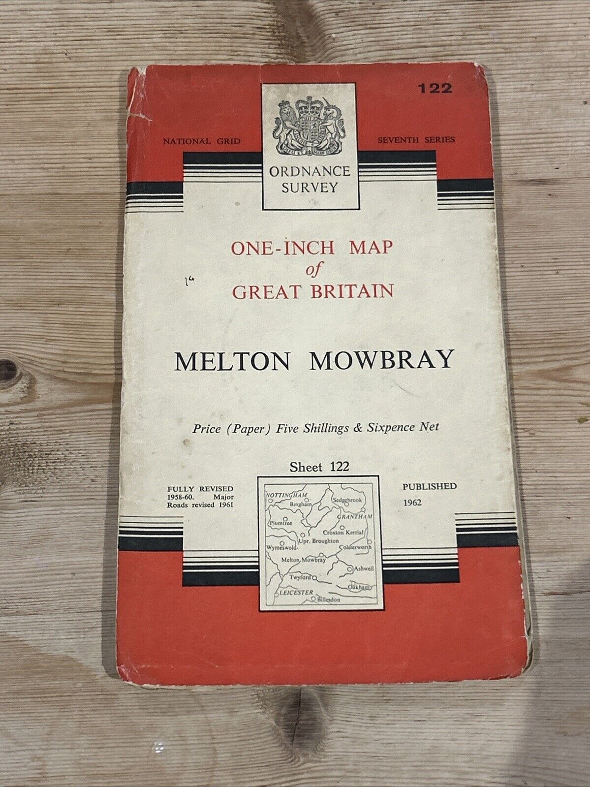 MELTON MOWBRAY Ordnance Survey Seventh Series Paper One inch 1966 Sheet 122