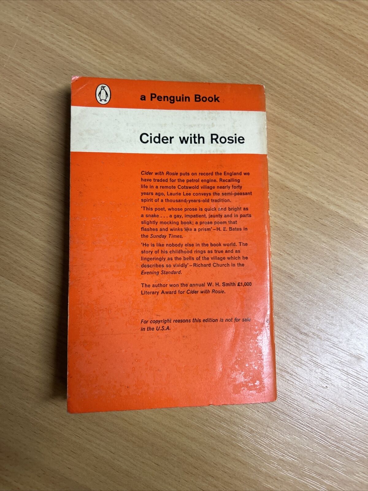 CIDER WITH ROSIE - Laurie Lee Penguin Paperback 1962 No 1682 Cotswolds