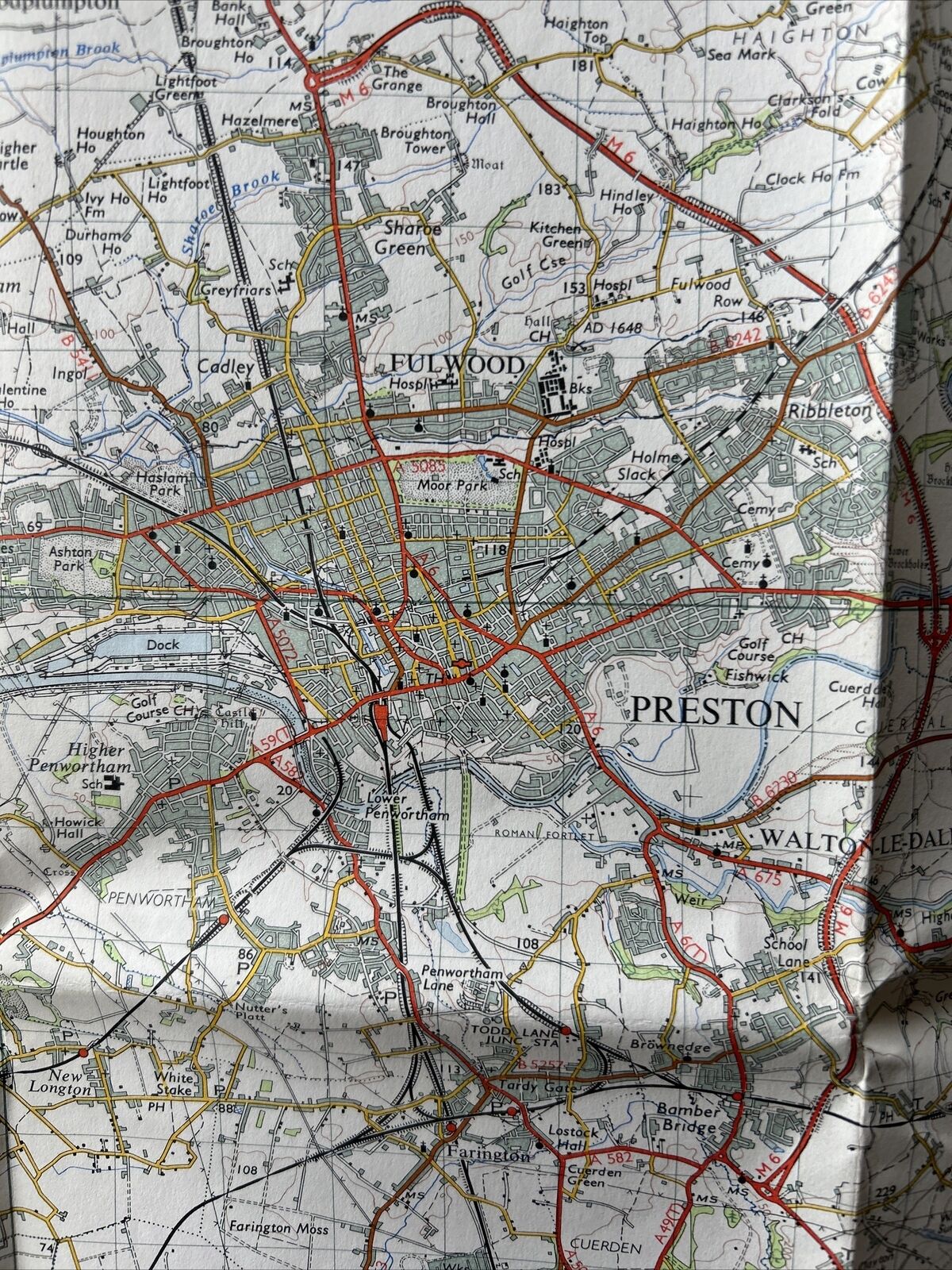 PRESTON Ordnance Survey Seventh Series Paper One inch 1961 Sheet 94 Lancaster