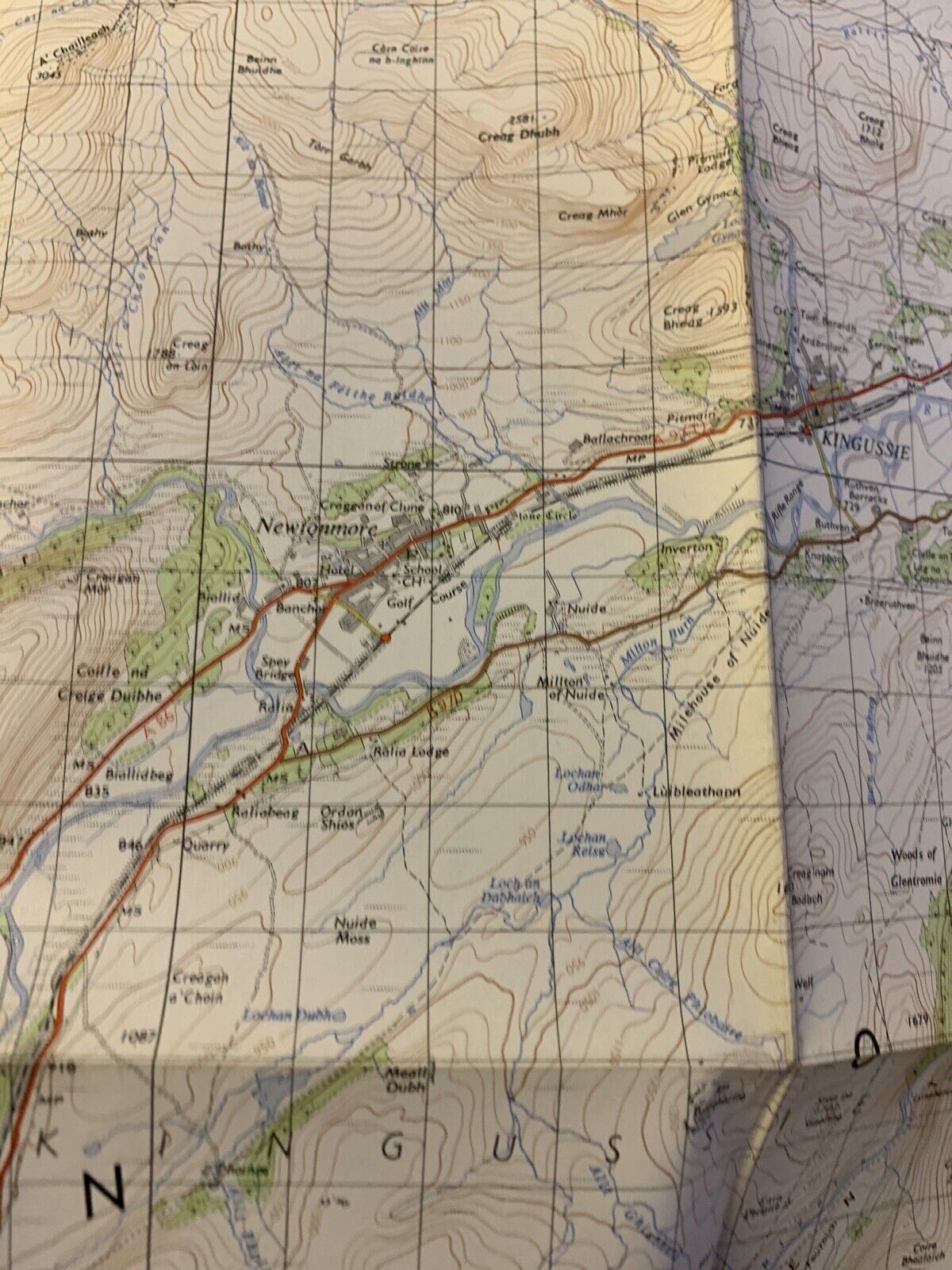 Kingussie Scotland - Ordnance Survey Seventh Series One Inch Map 1961 Sheet 37