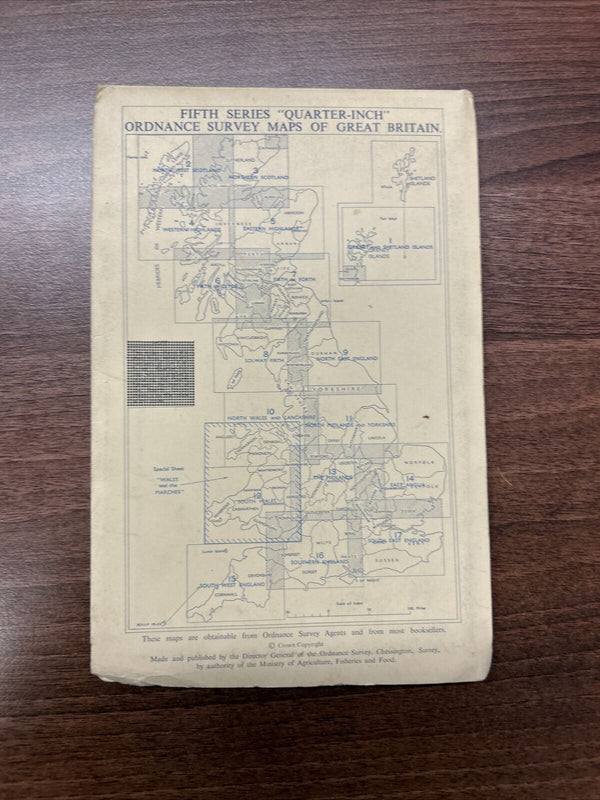 NORTH WALES & LANCASHIRE 1962 Ordnance Survey 5th Series Quarter Inch Map Sh 10