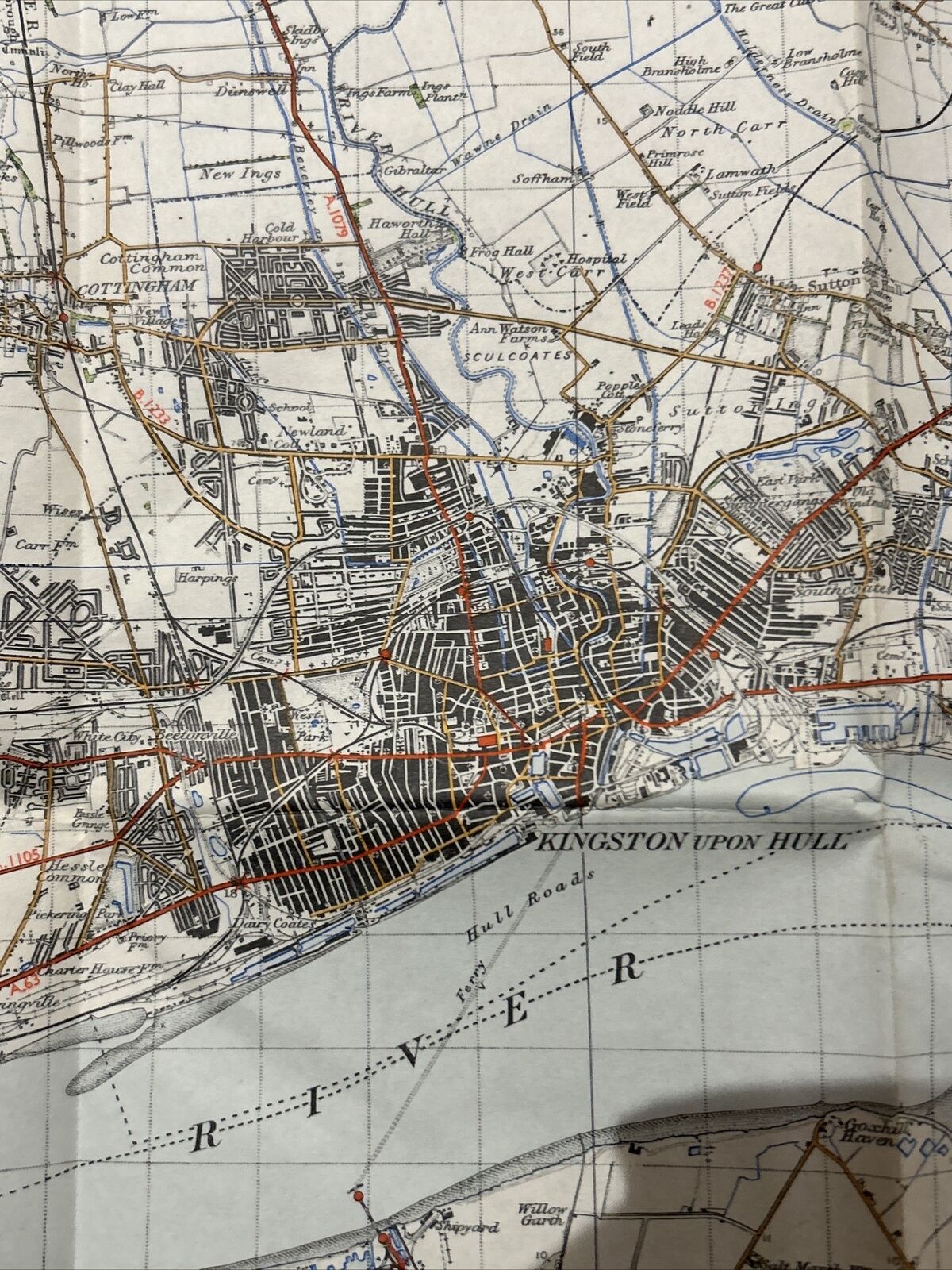 HULL Ordnance Survey Paper Sixth Series 1947 Sheet 99 One Inch Hornsea Beverley