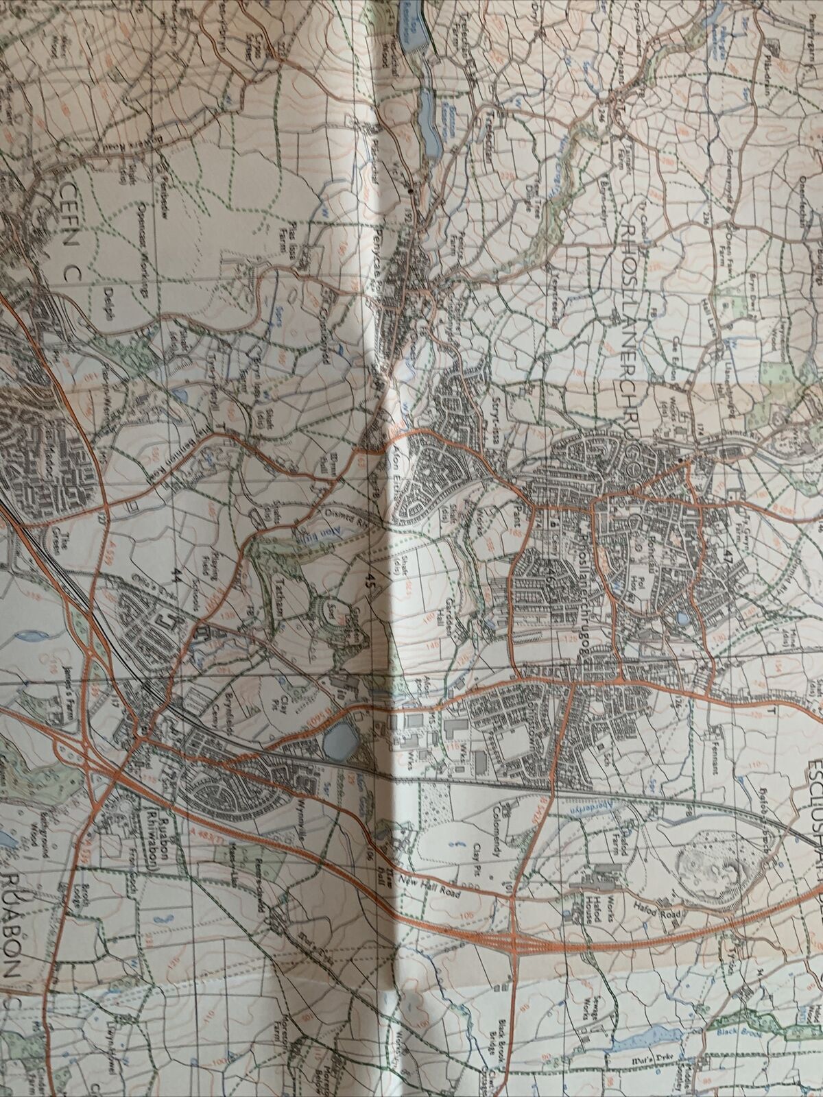 LLANGOLLEN & WREXHAM (South) Pathfinder Ordnance Survey 1:25000 1991 No 806