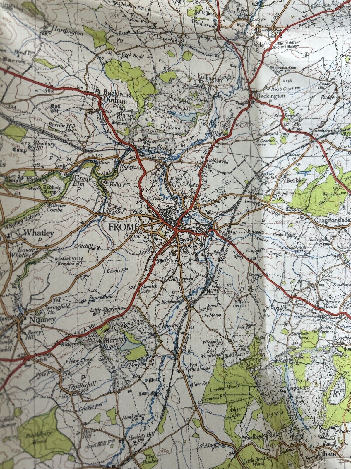 FROME Ordnance Survey One In Map 1946 Sixth Edition Sheet 166 Shepton  Mallet