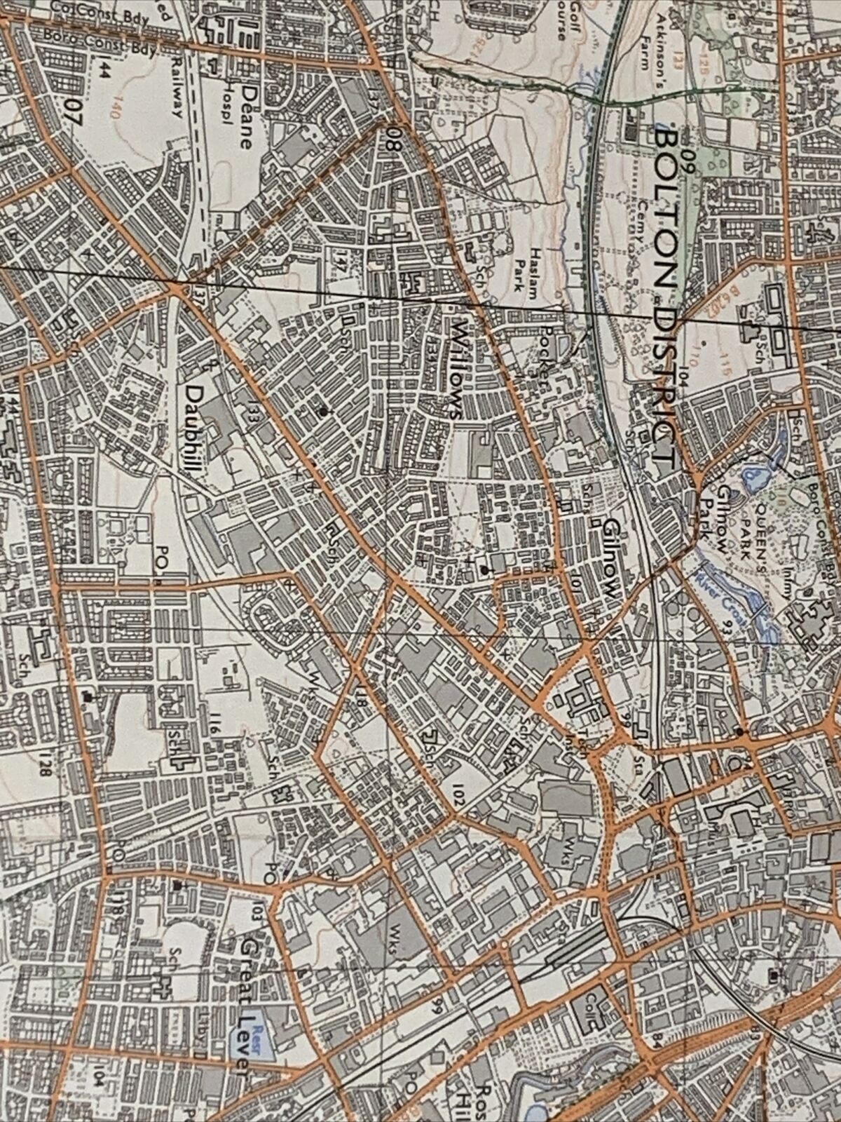 BOLTON South - Pathfinder Ordnance Survey 1:25000 1992 No 712 Westhoughton