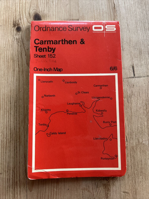 CARMARTHEN & TENBY 1966 Edition Ordnance Survey One Inch Map No 152 South Wales