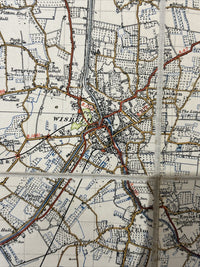 KINGS LYNN Ordnance Survey Cloth 1 Inch Map 1946 6th Edition Sheet 124 Dissected