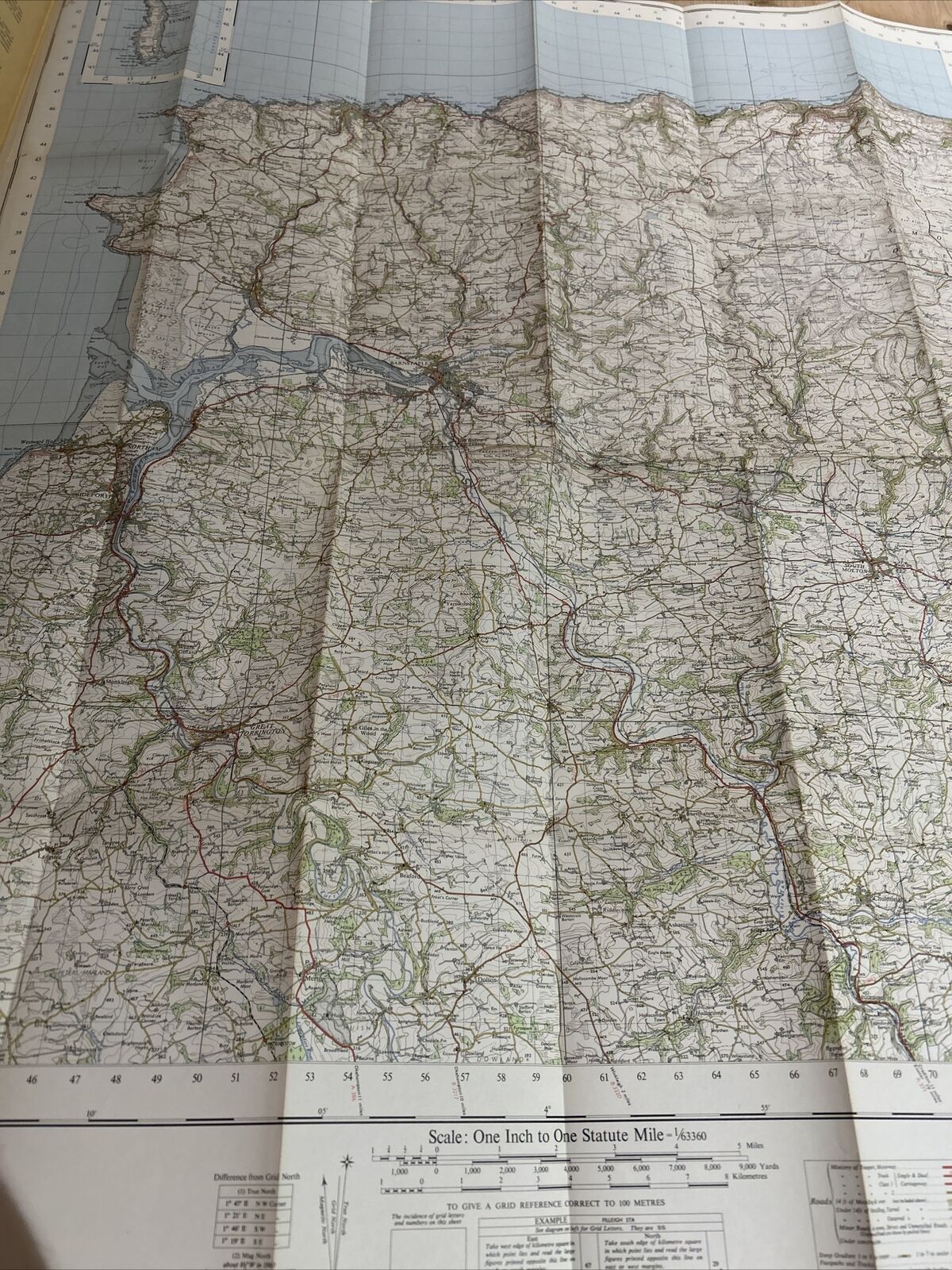 BARNSTAPLE Sheet 163 1960 Seventh Series Ordnance Survey One Inch Map Paper