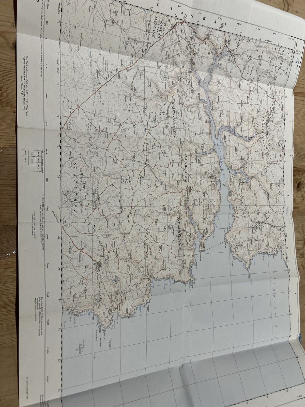 HELFORD RIVER Ordnance Survey 1:25,000 First Series Sheet SW72 1969