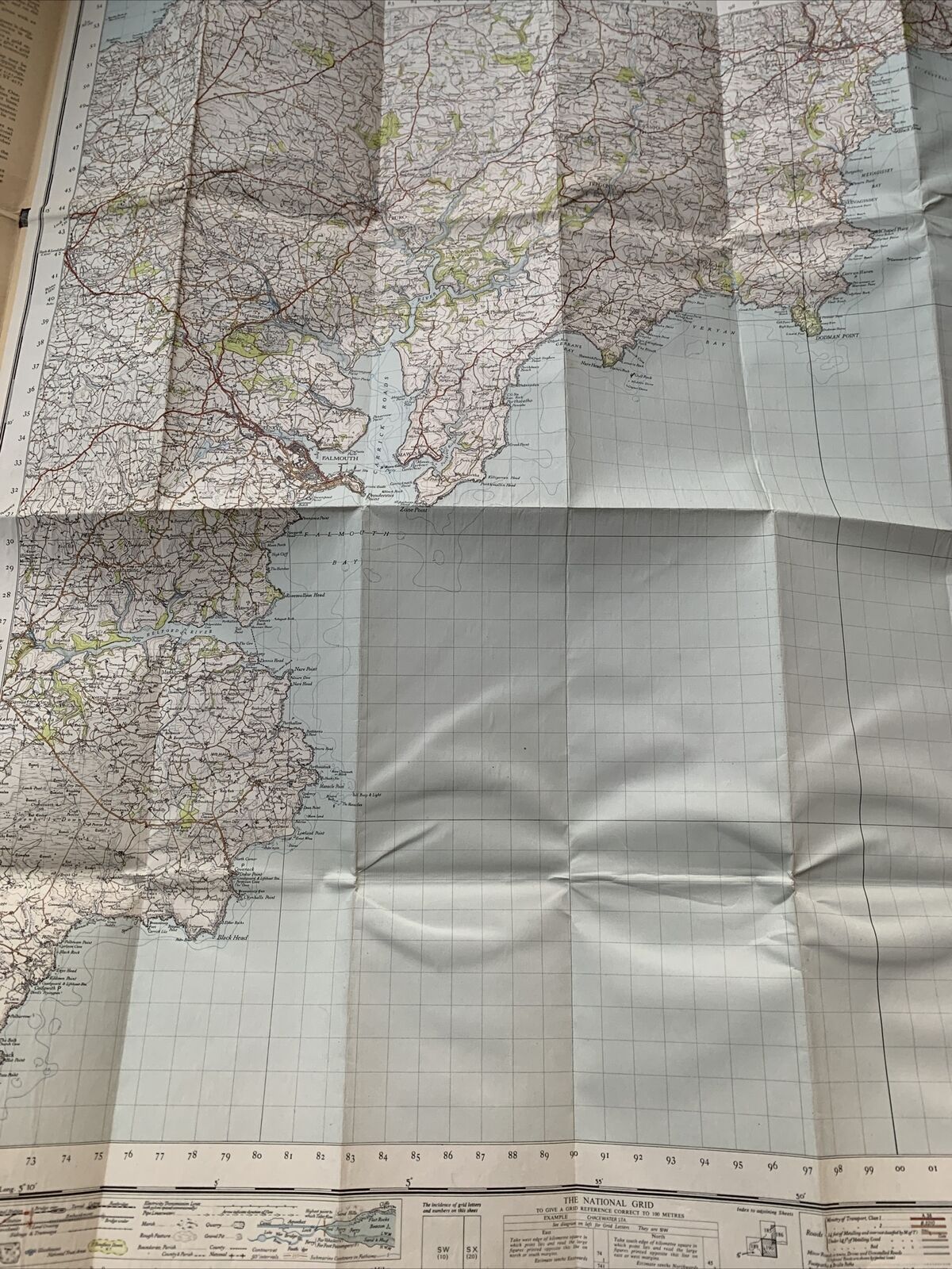 TRURO & FALMOUTH Ordnance Survey Paper Map 1947 Sixth Series No 190 St Austell