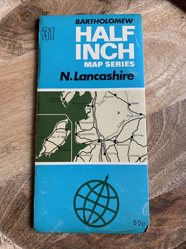 NORTH LANCASHIRE Bartholomew - Half Inch Map 1973 No 31 Isle Of Man Blackburn