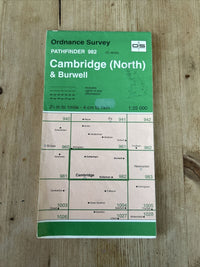 CAMBRIDGE NORTH & BURWELL  Ordnance Survey Pathfinder Map 982 TL46/56 1985