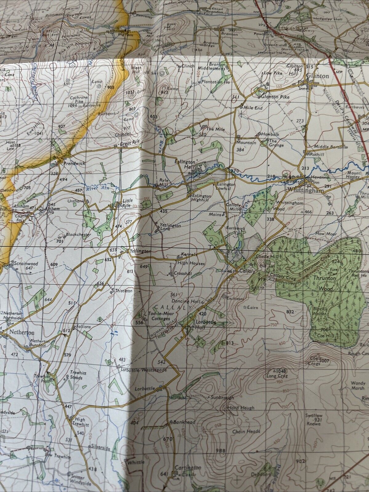 ALNWICK Ordnance Survey One Inch Map Sheet 71 1965 Farne Islands Bamburgh