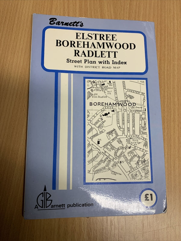 ELSTREE Borehamwood Radlett - Barnetts Map Street Plan Circa 1980