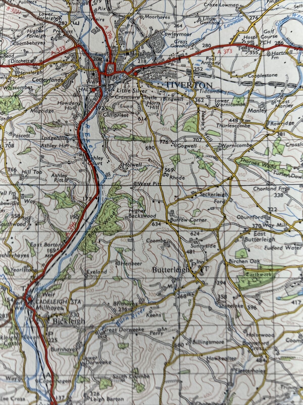 EXETER Ordnance Survey Seventh Series Paper 1-inch 1960 Sheet 176 Honiten